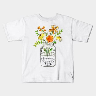Happiness is being lita floral gift Kids T-Shirt